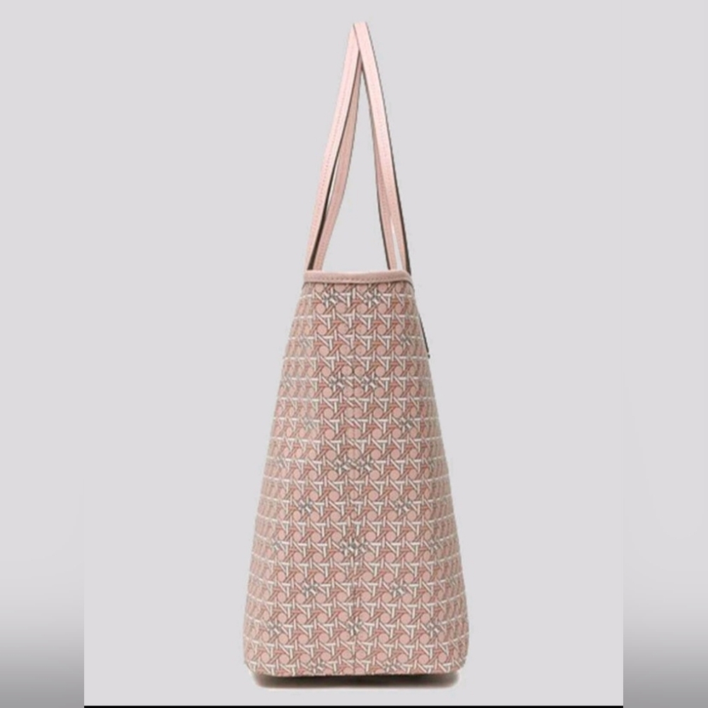 Tory Burch Pink Patterned Leather Tote - Picture 5 of 11